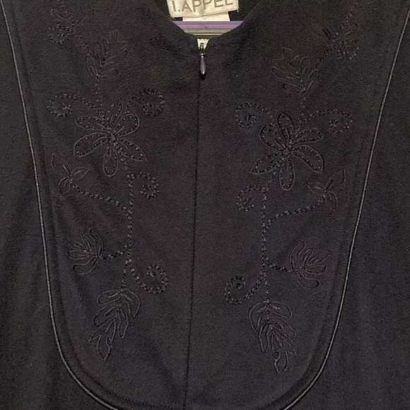 Elegant Navy Long Sleeve house coat robe - Picture 2 of 10